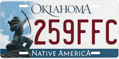 OK license plate 259FFC