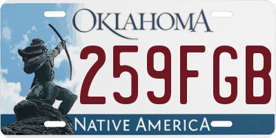 OK license plate 259FGB
