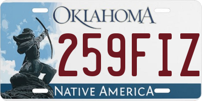 OK license plate 259FIZ