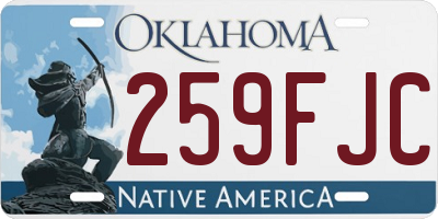 OK license plate 259FJC