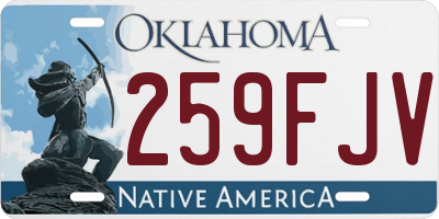OK license plate 259FJV
