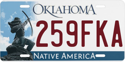 OK license plate 259FKA
