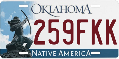 OK license plate 259FKK