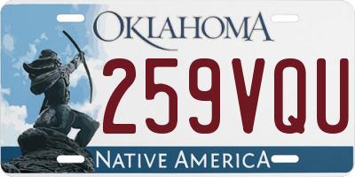 OK license plate 259VQU