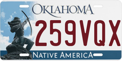 OK license plate 259VQX