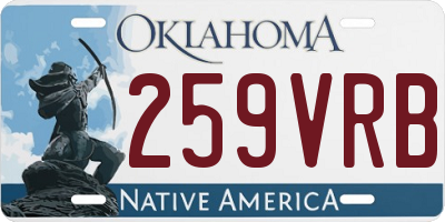 OK license plate 259VRB