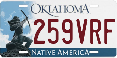 OK license plate 259VRF