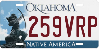 OK license plate 259VRP
