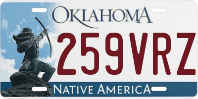 OK license plate 259VRZ