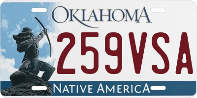 OK license plate 259VSA