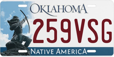 OK license plate 259VSG