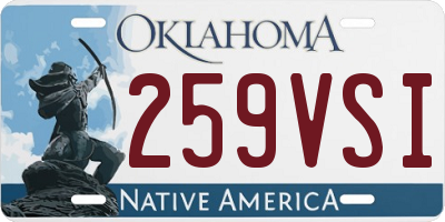 OK license plate 259VSI