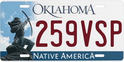 OK license plate 259VSP
