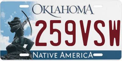 OK license plate 259VSW