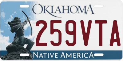OK license plate 259VTA