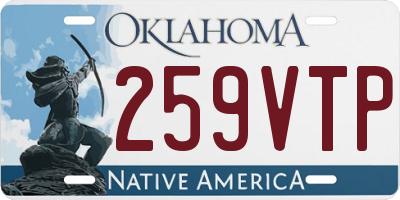 OK license plate 259VTP