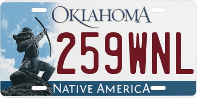 OK license plate 259WNL