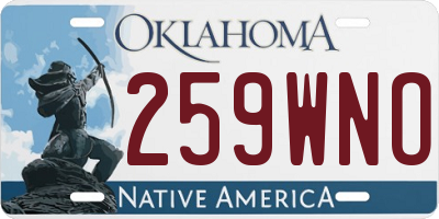 OK license plate 259WNO