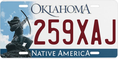 OK license plate 259XAJ