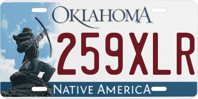 OK license plate 259XLR