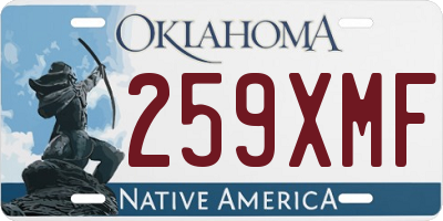 OK license plate 259XMF