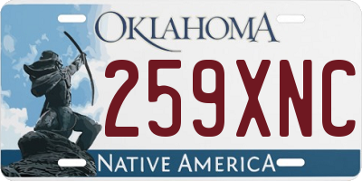 OK license plate 259XNC