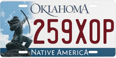 OK license plate 259XOP