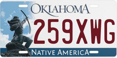 OK license plate 259XWG