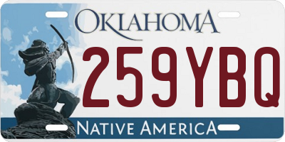 OK license plate 259YBQ
