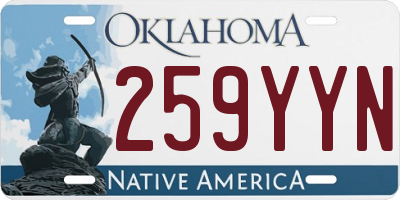 OK license plate 259YYN