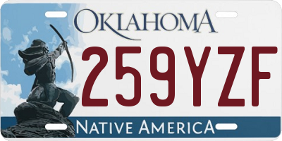 OK license plate 259YZF