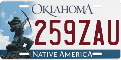 OK license plate 259ZAU