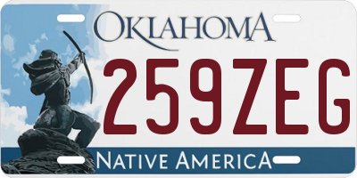 OK license plate 259ZEG