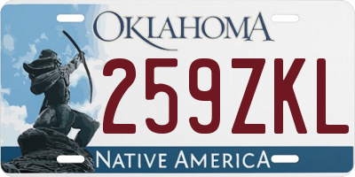 OK license plate 259ZKL