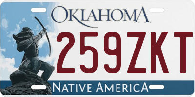 OK license plate 259ZKT