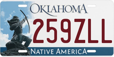 OK license plate 259ZLL