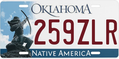 OK license plate 259ZLR