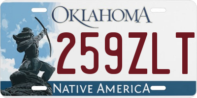 OK license plate 259ZLT