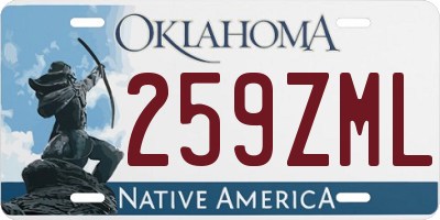 OK license plate 259ZML