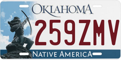 OK license plate 259ZMV