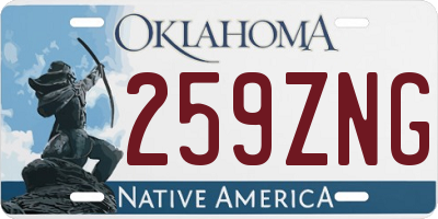 OK license plate 259ZNG