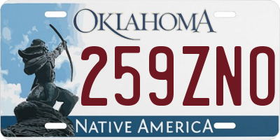 OK license plate 259ZNO