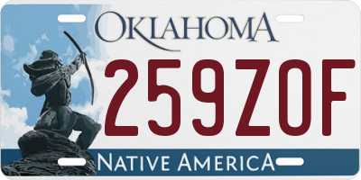 OK license plate 259ZOF