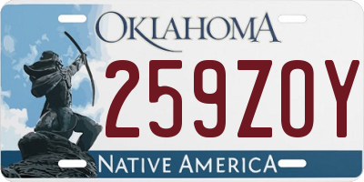 OK license plate 259ZOY