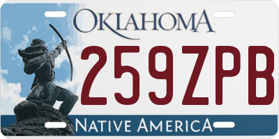 OK license plate 259ZPB
