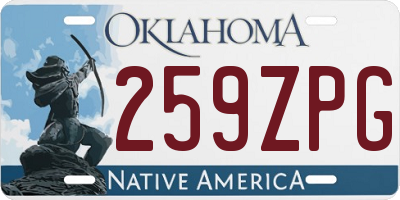 OK license plate 259ZPG