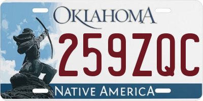 OK license plate 259ZQC