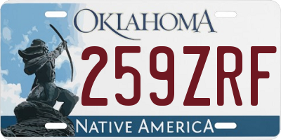 OK license plate 259ZRF