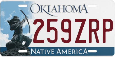 OK license plate 259ZRP