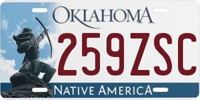 OK license plate 259ZSC